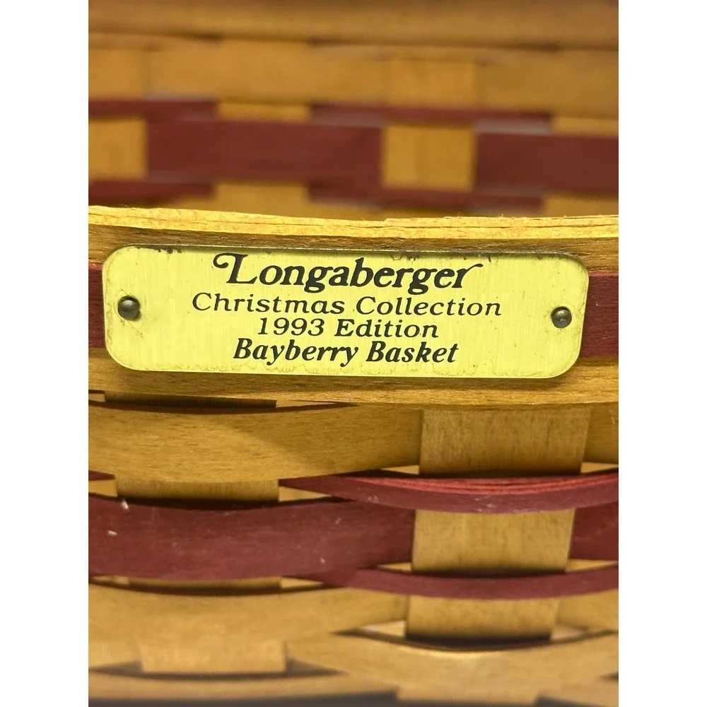 VTG Longaberger Bayberry Basket Brown Christmas Collection 1993 Woven Wood Small